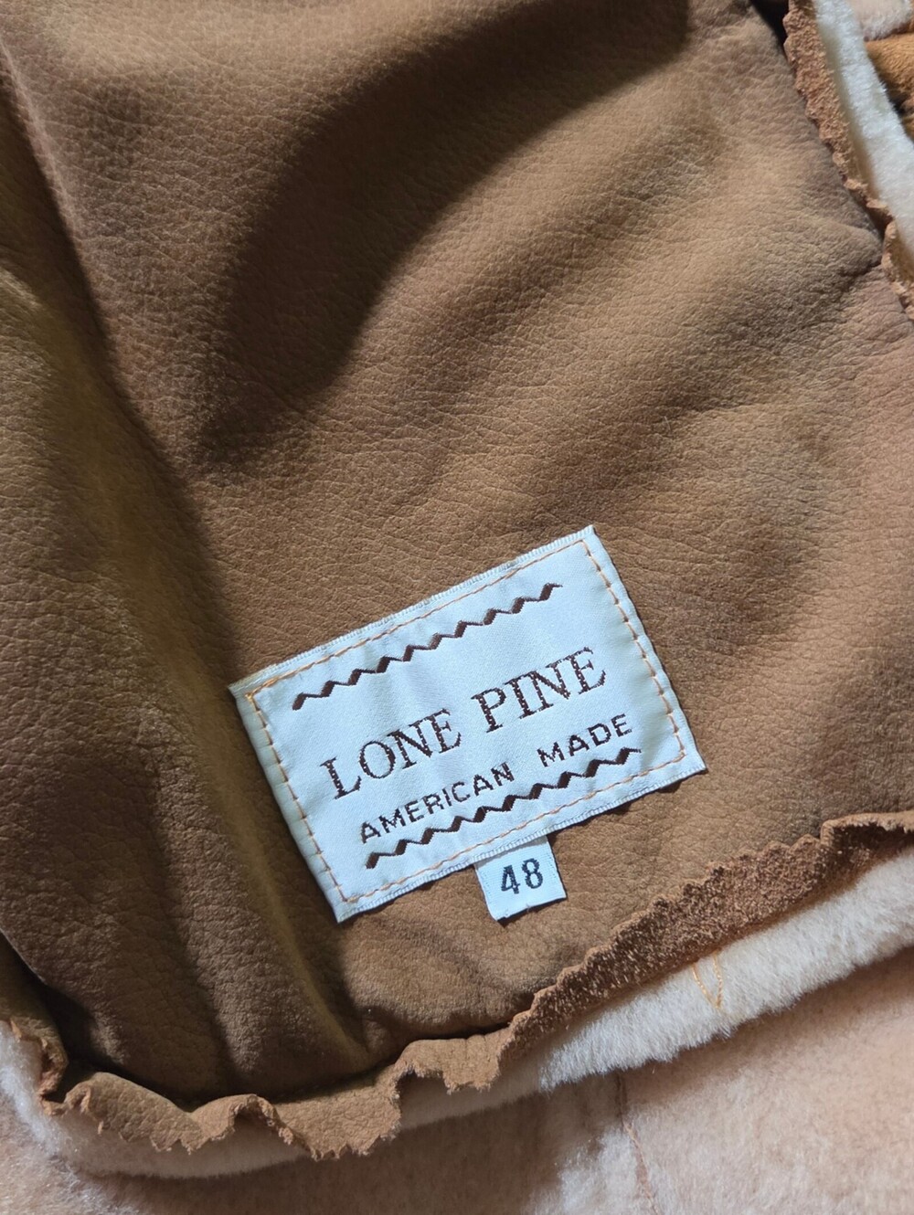 Vintage Lone Pine Shearling Coat 48 Real Leather Sheepskin - Picture 6 of 15